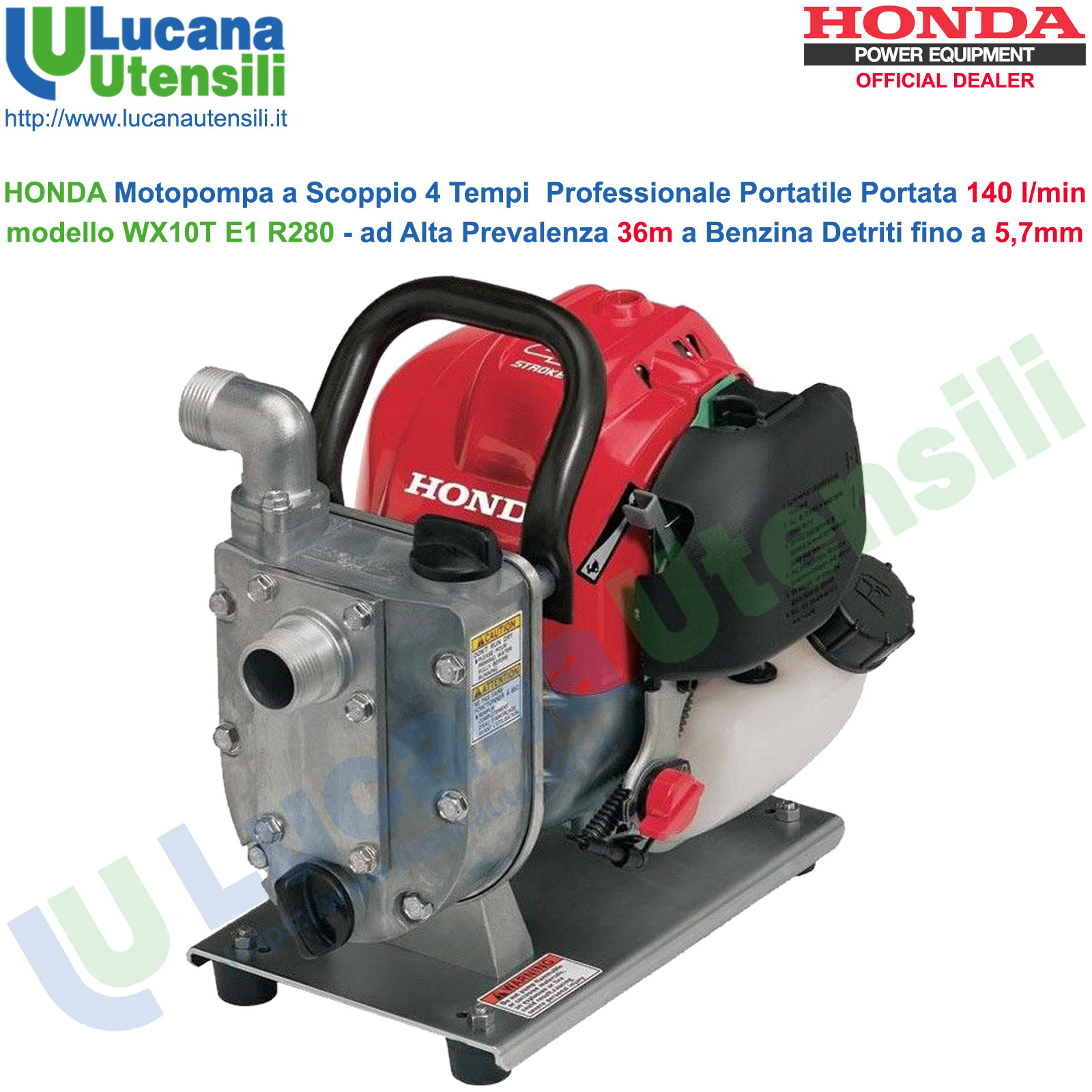 Motopompa Hyundai 212cc 7HP 4 Tempi OHV Autoadescante 35601 &ndash; Nuova