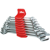 Serie 8 Chiavi Forchetta Doppia dalla 6 alla 22 Forchetta 15° Cromate Supporto Set Kit 252 N/SR8