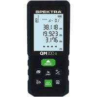 Misuratore Metro Laser VERDE Portatile a Batteria Integrata SPEKTRA Distanziometro Professionale IP54 Portata 100 metri Precisione ±1.5 mm/m Peso 128g modello QM100G