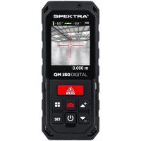Misuratore Metro Laser Portatile a Batteria SPEKTRA Distanziometro Professionale Portata 150 metri Display LCD a Colori Connettività Bluetooth modello QM150 DIGITAL