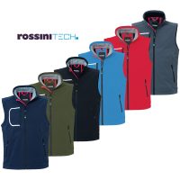 Gilet Smanicato Multitasche da Lavoro ROSSINI in Tessuto Tecnico Softshell a 3 Strati Idrorepellente e Traspirante Chiusura ZIP Intera modello Zack