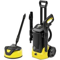 Idropulitrice ad Alta Pressione 145 Bar KÄRCHER con Spazzola Lavasuperfici T5, Tubo 8 Metri, Pistola G180 Q e Ugello Rotante per Pulizia Veicoli, Pavimentazioni, Esterni e Superfici Domestiche modello K5 BLACK T5