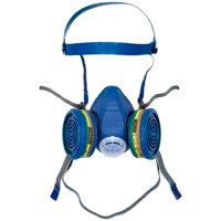 Semimaschera Maschera Semi Facciale SPASCIANI a Doppia Cartuccia con Attacchi a Baionetta per Filtri Serie 2000, Facciale Professionale Decontaminabile EN 140:1998 per Gas, Vapori, Polveri e Verniciatura modello DUO