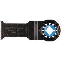 Lama Starlock TMA059 BiM per Multiutensile Oscillanti MAKITA Taglio ad Affondamento di Metallo, 32x50 mm, 20 TPI, Alluminio, Legno con Chiodi, Resina Epossidica e Cartongesso codice B-64939
